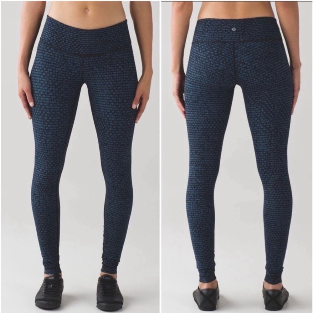 Lululemon Wunder Under Pant III Shatter Weave Desert Teal Alberta Lake Sz 4*EUC